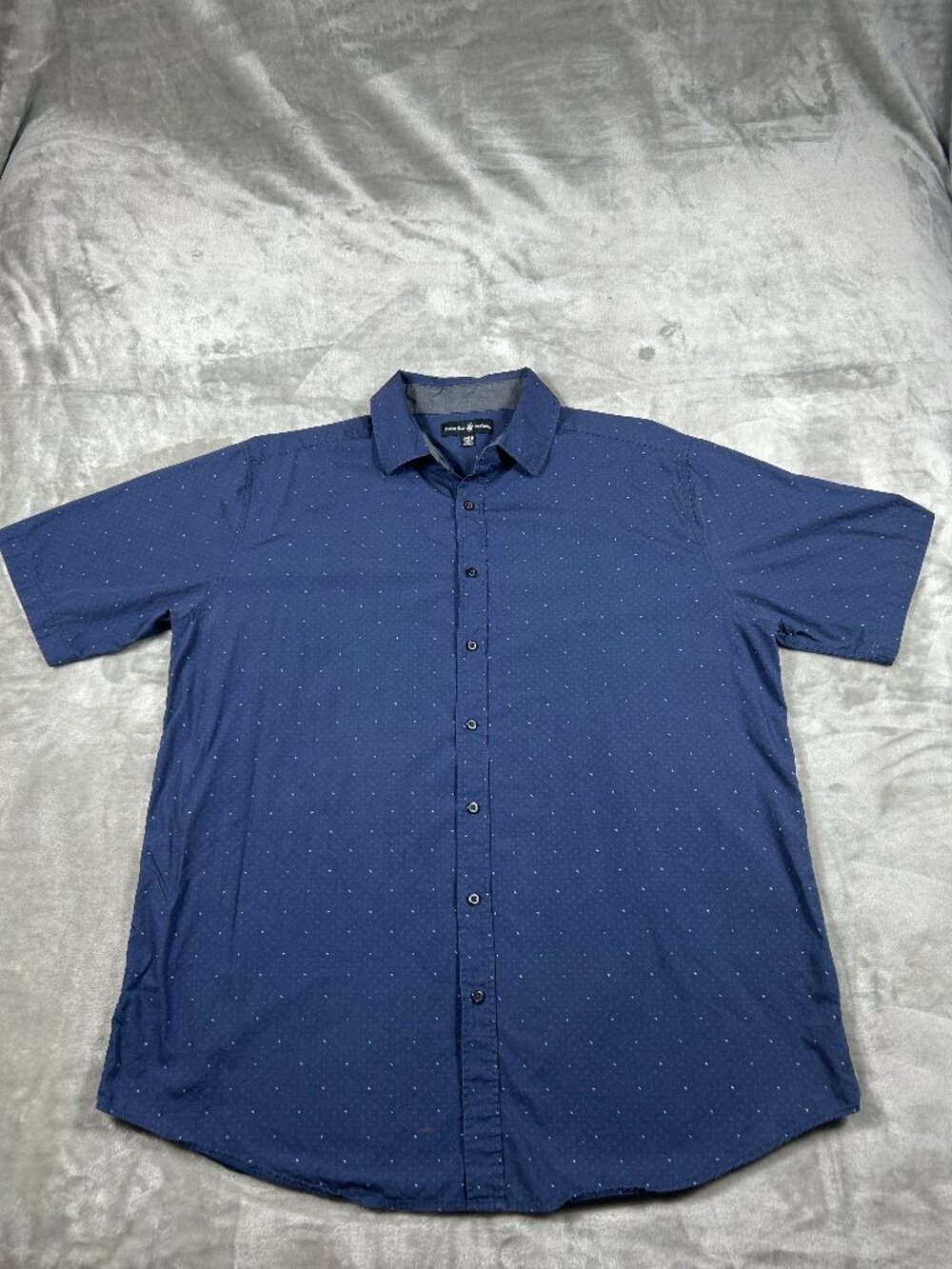 Beverly Hill's Polo Club Shirt Men's 2XLB Navy Geometric Short Sleeve Classic